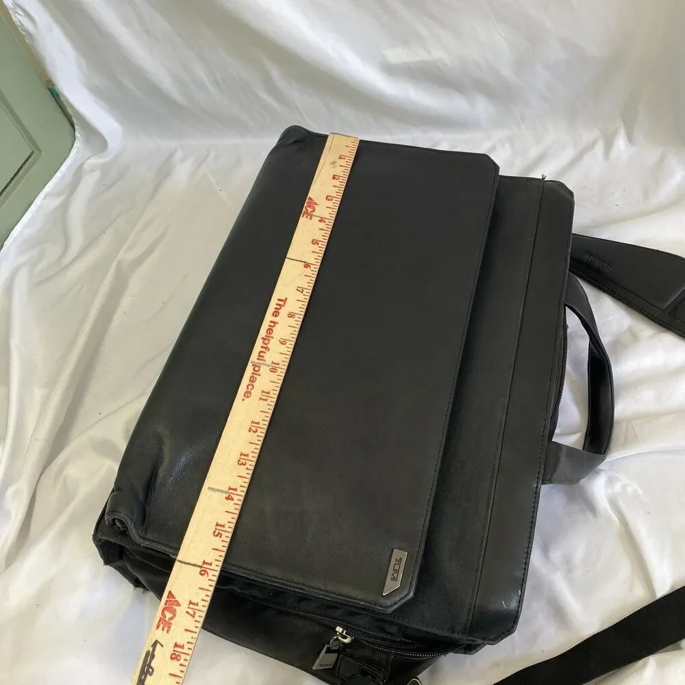 TUMI Laptop Bag Leather Nylon Briefcase Business Travel 2961D Crossbody Messenge